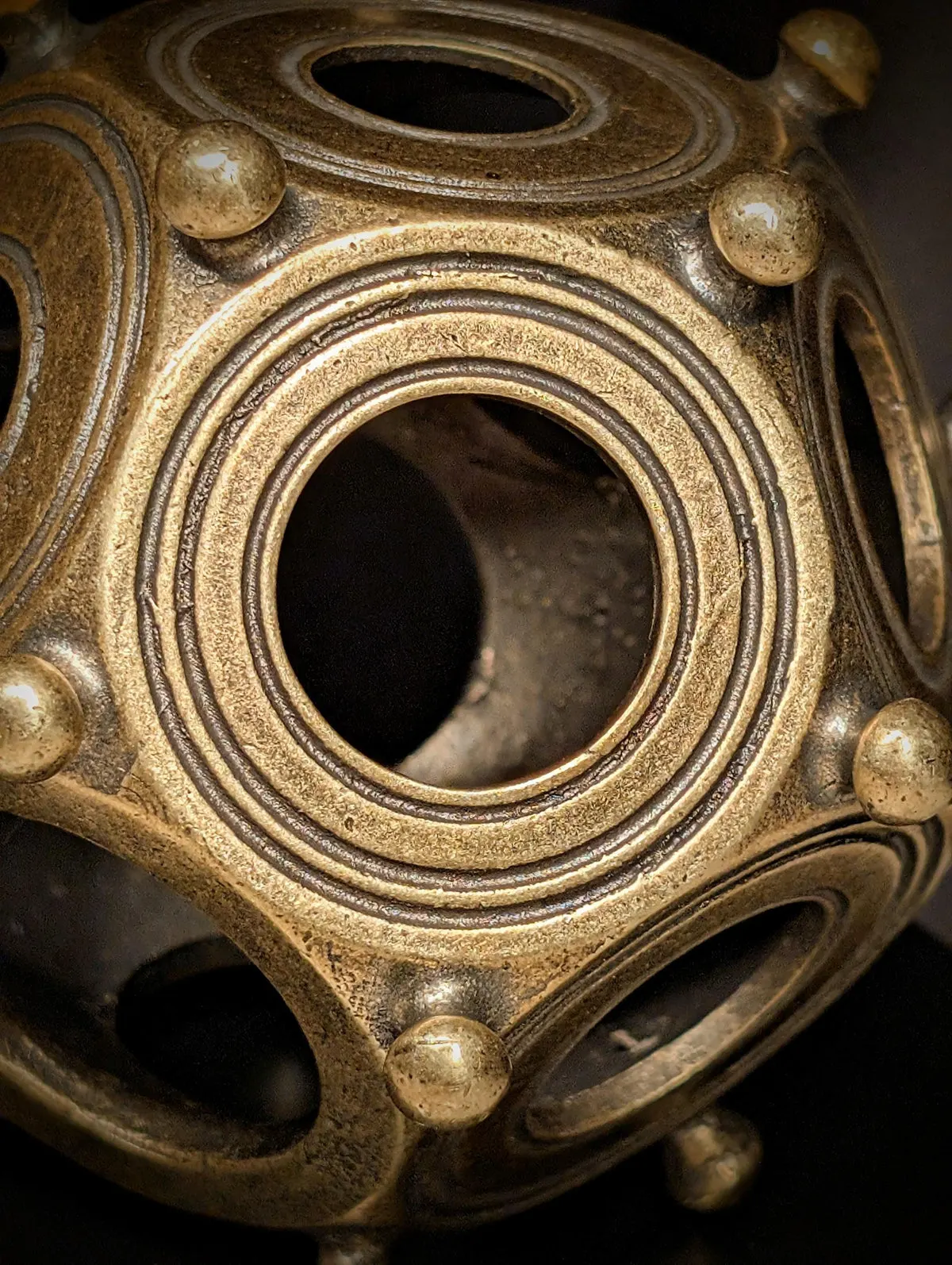 Macro view of concentric rings on the cast face